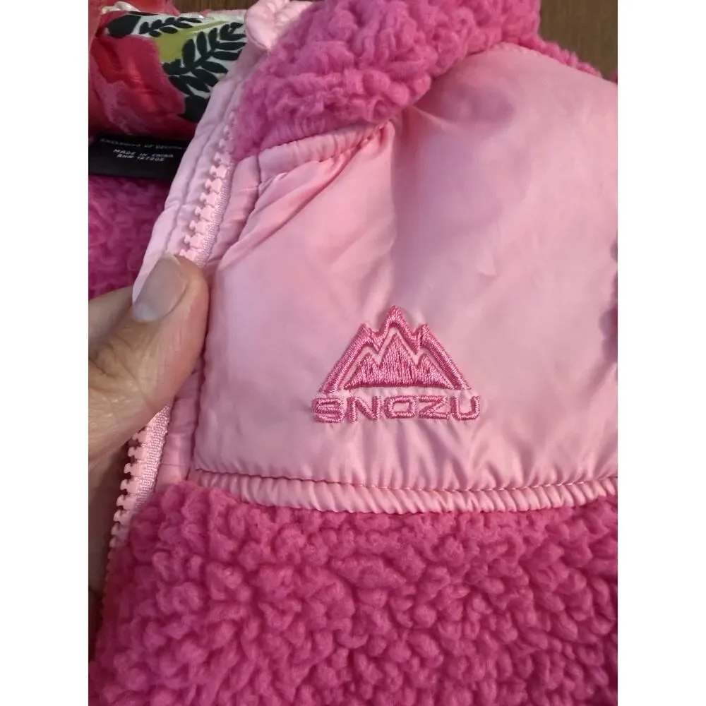 Snozu Girls dark pink light pink 24 month snowsuit Fuzzy Warm Winter zippered